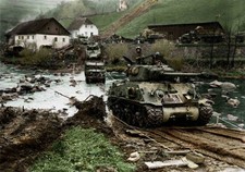 US M4 Sherman Tank 11th Armored Div. Austria 1945 War Military Poster Print picture