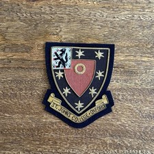 Vintage St Johns College Oxford University Crest Patch Bullion Embroidery Old picture