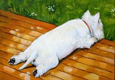 West Highland Terrier WESTIE MATTED PRINT Painting 
