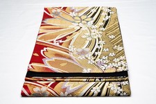 DEAR VANILLA AUTHENTIC JAPANESE SILK FUKURO OBI SASH BELT WOMEN'S KIMONO VINTAGE picture