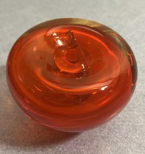 Apple Orange / Red Art Glass Paperweight Fruit Figurine 3