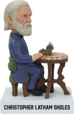 Christopher Latham Sholes QWERTY keyboard inventor Bobblehead picture