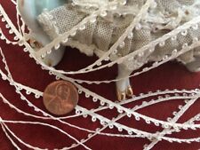 Antique Vintage Lace- TINY VINTAGE EYELASH PICOT EDGING LACE TRIM  5 YDS  *DOLLS picture