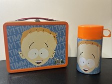 VINTAGE 2001 South Park Timmy Metal Lunch Box Thermos Set Collectible RARE  picture