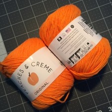 x #18  Lot of 2 Peaches n Cream Yarn 240 yd 5 oz Tot. 100% Cot. Bright Orange picture