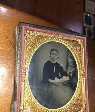 1/6 Tintype ID'd Girl Mary Mead Clements California??? Dated 1863 picture