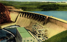 GEORGIA Allatoona Water Dam Near Cartersville c1957 GA Postcard L7 picture