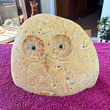 Stone Owl Bird Figurine Decorative Sculpture Statue 4” high picture