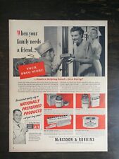 Vintage 1951 McKesson & Robbins Drug Store Products Full Page Original Ad 622 picture
