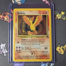 Moltres 12/62 Fossil Holo Rare Pokemon Card WOTC Vintage 1999 picture