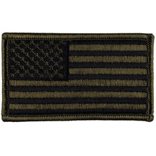 American Flag Patch - Subdued Olive Drab OD Green - Hook Fastener Tactical Patch picture