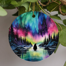Northern Lights Animals, Penguin, Holiday Christmas Gift, Christmas Ornament picture