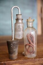 Vintage Glass Apothecary Bottle Clear Medical Medicine Oddity tool cork antique picture
