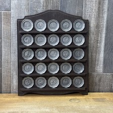 Vintage Franklin Mint Poor Richard's Almanac 25 Miniature Pewter Plates w/ Rack picture