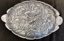 PINTEL Collection SUSAN STOCKING Cast Aluminum 16” Floral covered Serving dish picture