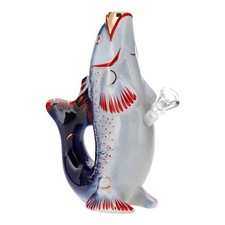 Upcycled vintage 80s Ukrainian ceramic bong - Fish Water Pipe in a gift box picture