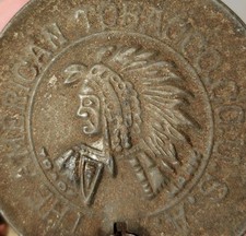 Rare Atq Vtg The American Tobacco Co USA Tin w/ Embossed Native Indian picture