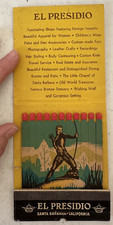 Large matchbook El Presidio Santa Barbara CA UNSTRUCK VTG 4