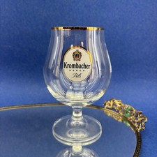 Krombacher Pils Gold Rim Logo Tulip Beer Glass 0.4 L Mint Cond picture