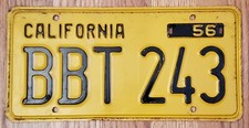1956-62 CALIFORNIA CA LICENSE PLATE TAG ‘BBF 146’; Vintage; See ALL 8 Pics picture