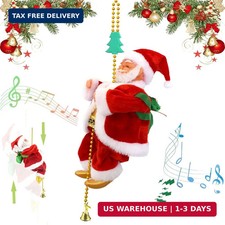 Climbing Santa on Rope, Battery‑Operated Musical Christmas Decoration picture