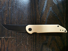 Hoback Knives Radford Pocketknife Titanium/Bone Micarta CPM-20CV Black Blade picture