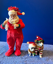Possible Dreams Santa Figurine Set w/ Cat & Dog, Boxed, 2 Pack 2000-2009 picture