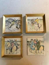 Set of 4 H & R Johnson Ceramic Tiles All Different Physician Oxford Miller Etc. picture