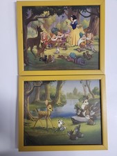 Vintage 1947 Pr Disney Snow White Good Friends All & BAMBI Forest Secrets Prints picture