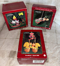 Carlton Cards Heirloom Collection Christmas Ornament Lot of 3 Vintage 2000 picture