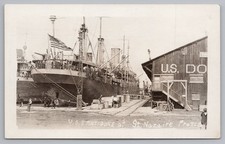 U.S.S. Antigone At U.S. Dock , St. Nazaire, France, c1918--RPPC Postcard B01 picture