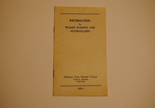 Vintage 1942 Information for Women Students Householders MI State Normal College picture