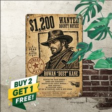 Famous Western Outlaw Dead Or Alive Poster Style Metal Sign 8x12 Art picture