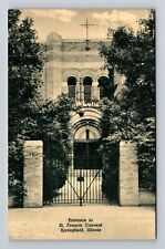 Springfield IL-Illinois, Entrance To St Francis Convent, Vintage Postcard picture