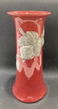 Bretby Vase Pottery Rare Glossy Enameled Ceramic Rouge Deco 1938F 10” picture