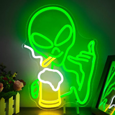 Green Alien Neon Sign for Wall Decor Dimmable Alien Beer Bar Neon Sign for Man  picture