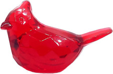 Acrylic Cardinal Figurine Home Decor Glass Red Bird Statue for Illuminated Home  picture