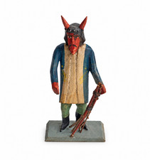 Grulicher Nativity Figure, Krampus / Devil, 7 Cm - Wood Carved (# 11050) picture