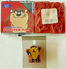 Vintage Looney Tunes Taz Stamper Pak + Gift Creations Pin NOS Sealed LOT picture