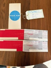 1968 Pan Am Ticket Lot Nassau NAS to JFK Flight 208 Boarding Pass Pan American picture