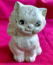 Vintage/Antique Hubley? Cast Iron White Cat Still Bank - Original Paint picture