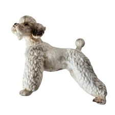Lefton Ceramic Poodle Figurine White Mid Century Vintage Japan Decor picture