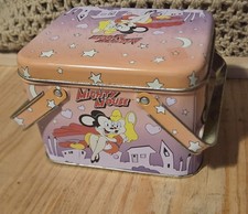 Vintage 2000 Mighty Mouse Metal Lunch Box Tin Pink Purple Cartoon Collectible picture