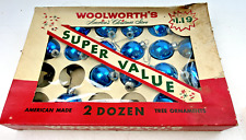 Vintage Woolworth's Glass Christmas Ornaments - Box of 19 picture