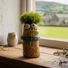 Yellow Monster Succulent Planter | Whimsical Blobhouse Creature Pot picture