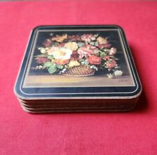 Set Of 5 Vintage PIMPERNEL Coasters Flowers Floral Made In England picture