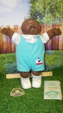 COLECO A/A full size BOY BLUE OUTFIT CABBAGE PATCH KIDS W/PAPERS BLACK SIGNATURE picture