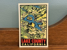 VINTAGE 1960’s “Lake County, California” Travel Decal Souvenir Airstream picture