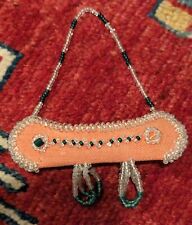 Antique 1900's Native American Iroquois Hanging Beaded Boat / Canoe picture
