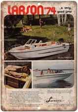 Larson'74 Boating Vintage Ad Reproduction Metal Sign L34 picture